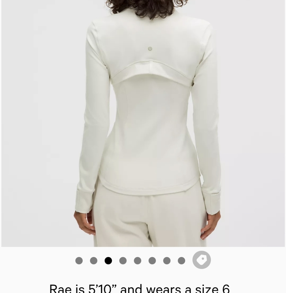 White lululemon zip up with Cut Out Design.